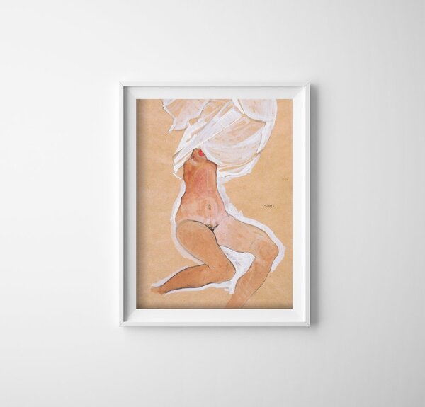 Plakát Plakát Sedící nahá dívka egon schile