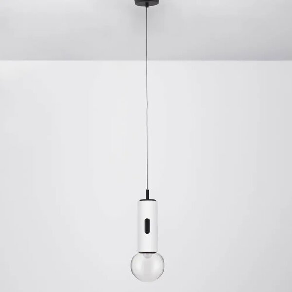 Nova Luce Bílé kovové závěsné LED světlo Chronos 12 cm