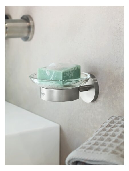 GROHE Essentials - Miska na mýdlo s držákem, SuperSteel 40444DC1