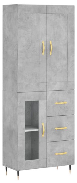 Skříň highboard betonově šedá 69,5x34x180 cm kompozitní dřevo 3199925