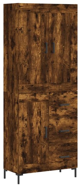Skříň highboard kouřový dub 69,5 x 34 x 180 cm kompozitní dřevo 3200006