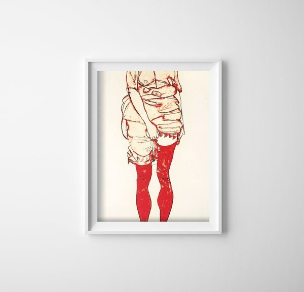 Dekorativní plakát Dekorativní plakát Egon schiele žena v červené barvě
