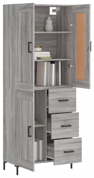 Skříň highboard šedá sonoma 69,5 x 34 x 180 cm kompozitní dřevo 3200007