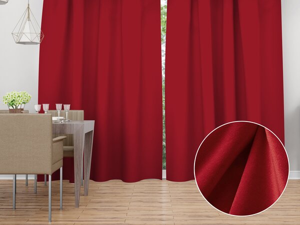 Biante Sametový závěs Velvet Premium SVP-038 Sytě červený - šířka 135 cm 135x140 cm