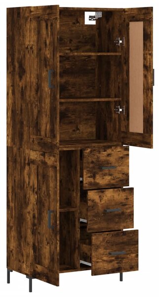 Skříň highboard kouřový dub 69,5 x 34 x 180 cm kompozitní dřevo 3200006