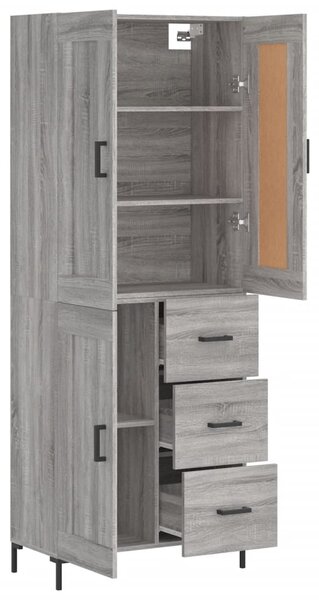 Skříň highboard šedá sonoma 69,5 x 34 x 180 cm kompozitní dřevo 3200007