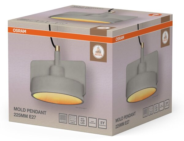 Závěsné svítidlo Decor Mold 225MM 1XE27, Tmavě šedé