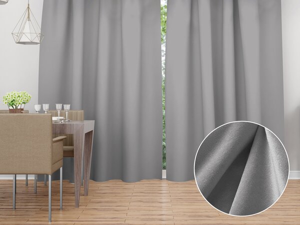 Biante Sametový závěs Velvet Premium SVP-039 Šedý - šířka 135 cm 135x140 cm