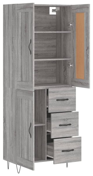 Skříň highboard šedá sonoma 69,5 x 34 x 180 cm kompozitní dřevo 3200039