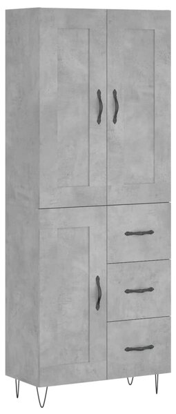 Skříň highboard betonově šedá 69,5x34x180 cm kompozitní dřevo 3200037