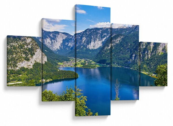 Obraz - Halštatské jezero, Hallstatt, Rakousko (125x70 cm)