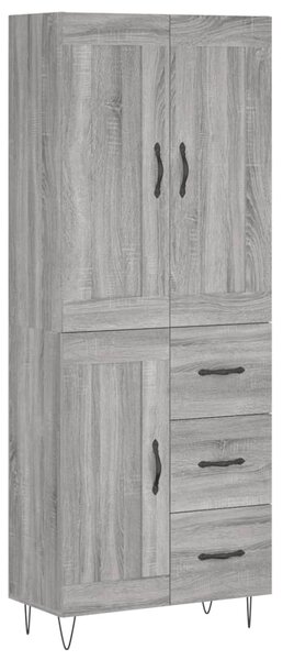 Skříň highboard šedá sonoma 69,5 x 34 x 180 cm kompozitní dřevo 3200039