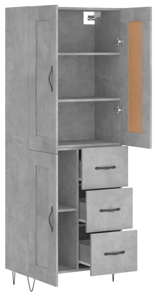 Skříň highboard betonově šedá 69,5x34x180 cm kompozitní dřevo 3200037