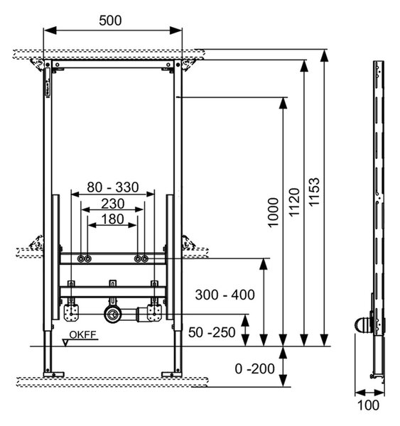 TECEprofil- Instalační modul pro bidet, 9330000