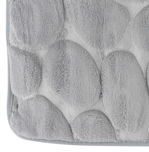 MSV koupelnová předložka PEBBLES, šedá, PU pěna, protiskluzová, 40 x 60 cm