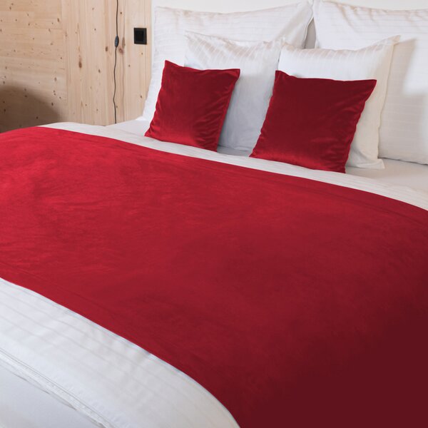 Biante Sametový přehoz/běhoun na postel Velvet Premium SVP-038 Sytě červený Na míru
