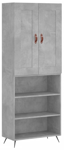 Skříň highboard betonově šedá 69,5x34x180 cm kompozitní dřevo 3200045