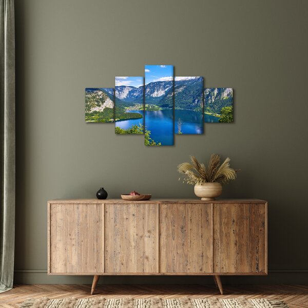 Obraz - Halštatské jezero, Hallstatt, Rakousko (125x70 cm)