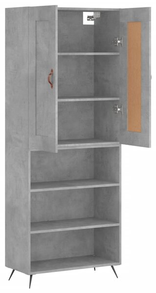Skříň highboard betonově šedá 69,5x34x180 cm kompozitní dřevo 3200045