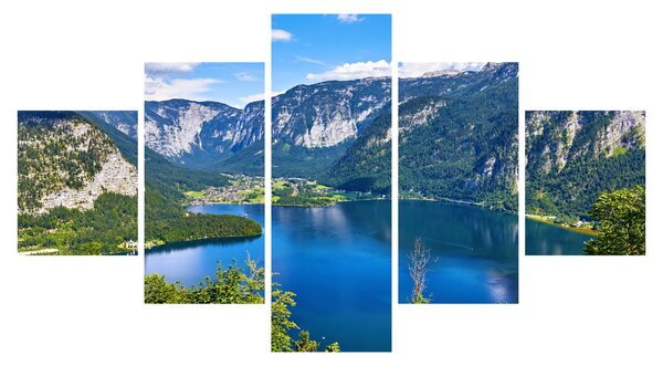 Obraz - Halštatské jezero, Hallstatt, Rakousko (125x70 cm)