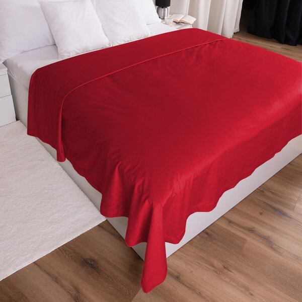 Biante Sametový přehoz na postel Velvet Premium SVP-038 Sytě červený 140x200 cm