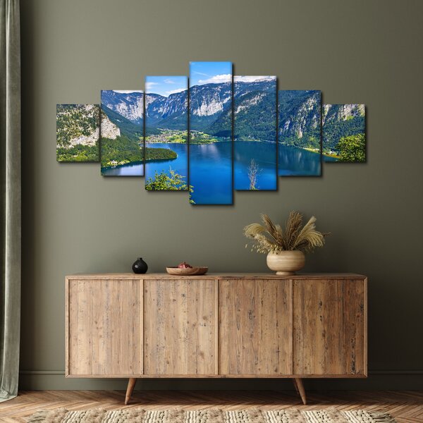 Obraz - Halštatské jezero, Hallstatt, Rakousko (210x100 cm)