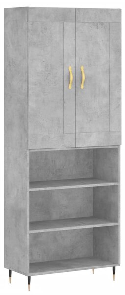 Skříň highboard betonově šedá 69,5x34x180 cm kompozitní dřevo 3200053