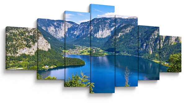 Obraz - Halštatské jezero, Hallstatt, Rakousko (210x100 cm)