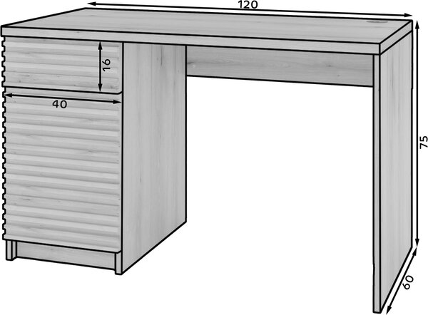 Eltap Pracovní stůl Bisett dub artisan Šířka: 120 cm