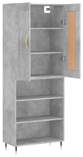 Skříň highboard betonově šedá 69,5x34x180 cm kompozitní dřevo 3200053