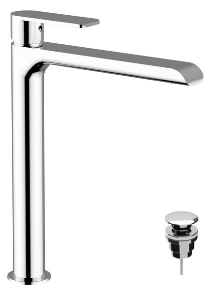 Teorema XS - Umyvadlová baterie stojánková s výpustí Click-Clack, výška 245 mm, chrom 8X370