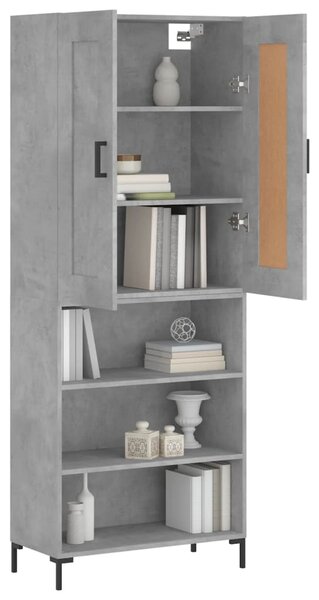 Skříň highboard betonově šedá 69,5x34x180 cm kompozitní dřevo 3200069