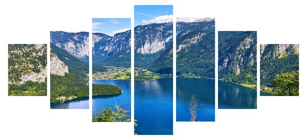 Obraz - Halštatské jezero, Hallstatt, Rakousko (210x100 cm)