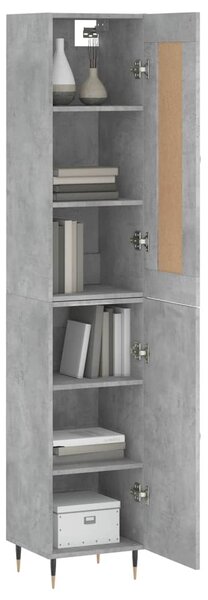 Skříň highboard betonově šedá 34,5x34x180 cm kompozitní dřevo 3200117