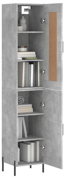 Skříň highboard betonově šedá 34,5x34x180 cm kompozitní dřevo 3200141
