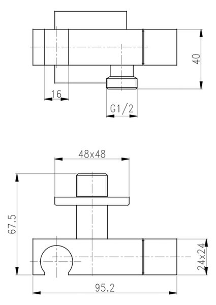 Teorema - Bidetový set 2 s ventilem, chrom