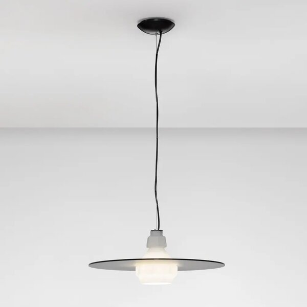 Nova Luce Šedobílé skleněné závěsné světlo Lora 45 cm