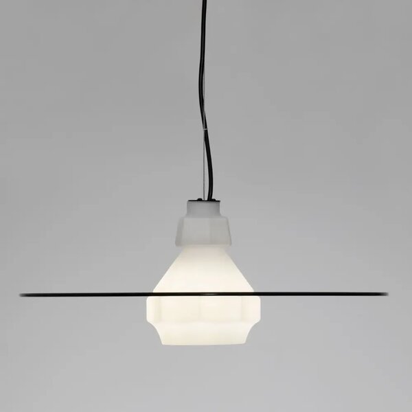 Nova Luce Šedobílé skleněné závěsné světlo Lora 45 cm