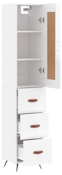 Skříň highboard bílá s vysokým leskem 34,5x34x180 cm kompozit 3200171