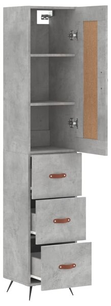Skříň highboard betonově šedá 34,5x34x180 cm kompozitní dřevo 3200173