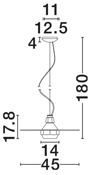 Nova Luce Šedobílé skleněné závěsné světlo Lora 45 cm