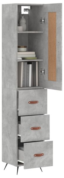 Skříň highboard betonově šedá 34,5x34x180 cm kompozitní dřevo 3200173