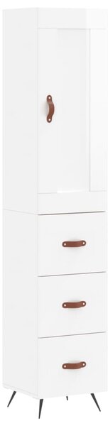 Skříň highboard bílá s vysokým leskem 34,5x34x180 cm kompozit 3200171