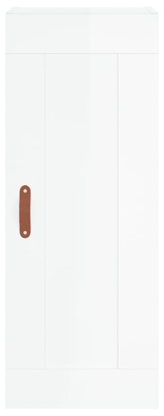 Skříň highboard bílá s vysokým leskem 34,5x34x180 cm kompozit 3200427