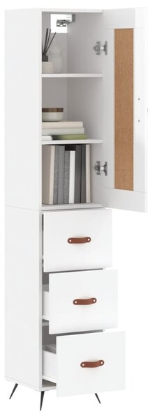 Skříň highboard bílá s vysokým leskem 34,5x34x180 cm kompozit 3200171
