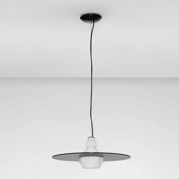 Nova Luce Šedobílé skleněné závěsné světlo Lora 45 cm