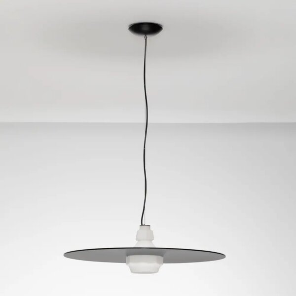 Nova Luce Šedobílé skleněné závěsné světlo Lora 60 cm