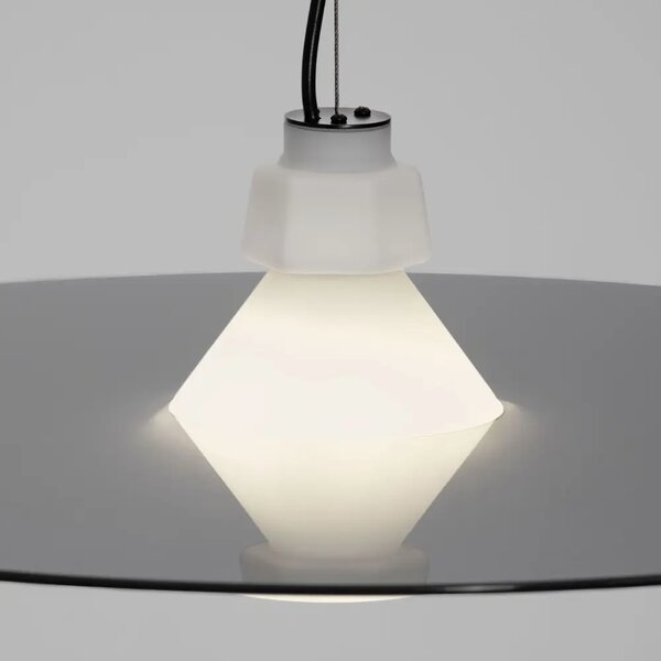 Nova Luce Šedobílé skleněné závěsné světlo Lora 60 cm