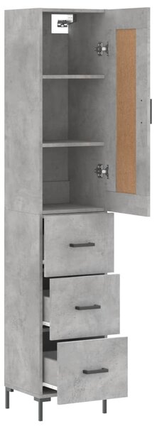 Skříň highboard betonově šedá 34,5x34x180 cm kompozitní dřevo 3200197