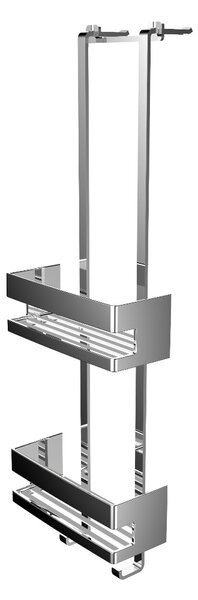 Emco System 2 - Dvojkošík na zavěšení na sklo, chrom 354500125
